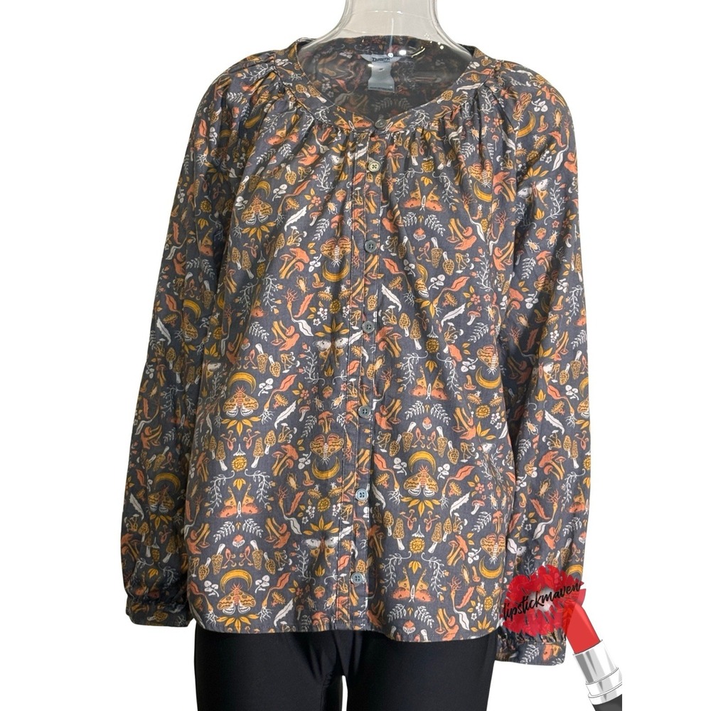 Duluth‎ Top Womens Medium Insects Bugs Shirt Blouse Lightweight 90904